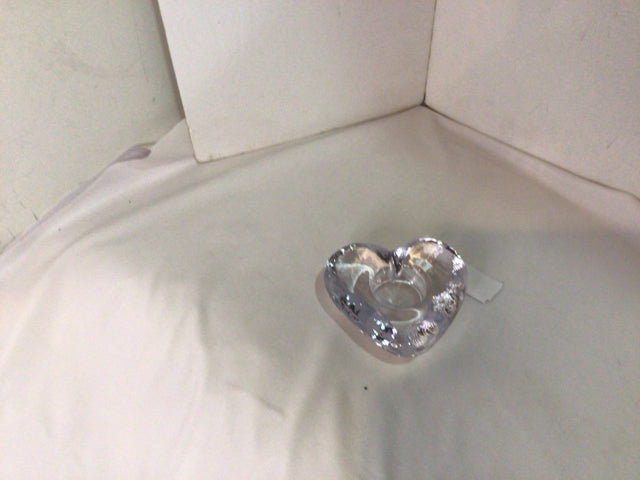 Simon Pierce Votive Clear Glass Heart Candle Holder