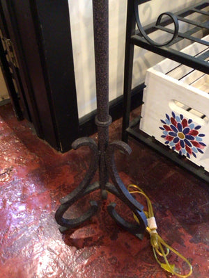 Black/Cream Cast Iron Floor Lamp