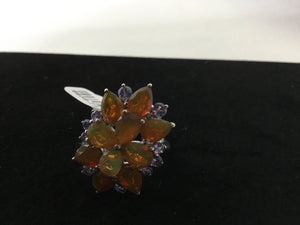 Orange Rhinestone Ring