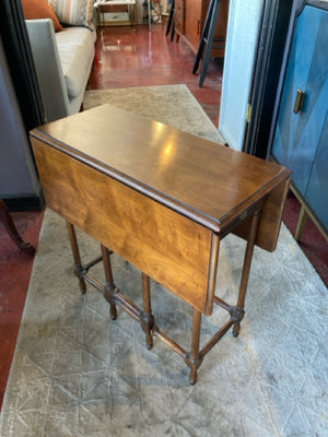Vintage Drop Leaf Wood Brown Table
