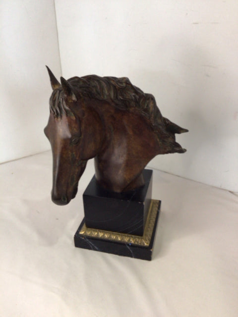 Black Wood/Metal Horse Statue
