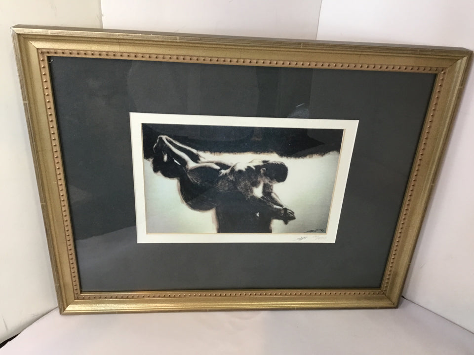 Numbered Black/White Woman Framed Art