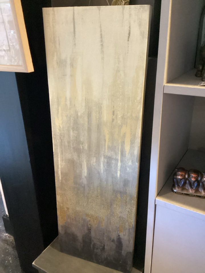 Modern Gray/Gold Stretch Canvas Art