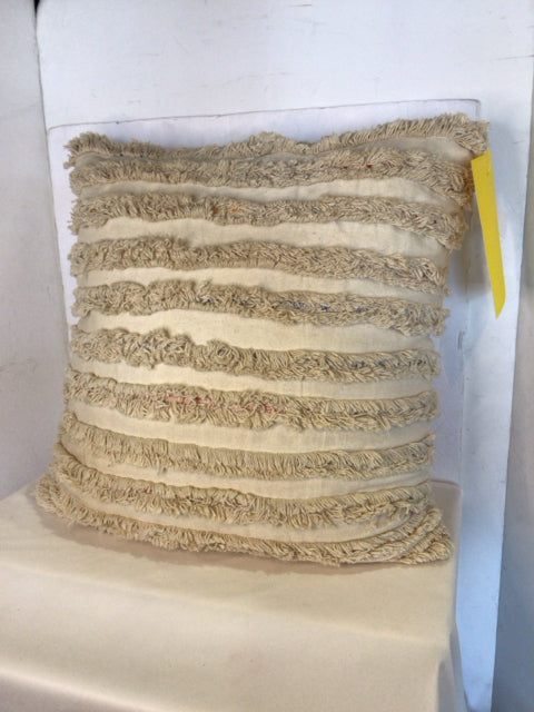 PIER 1 Lumbar Cream Polyester Pillow