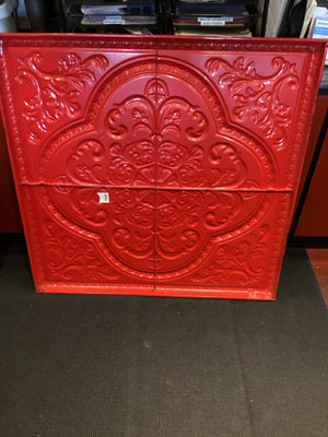 Metal Tile Red Wall Decoration