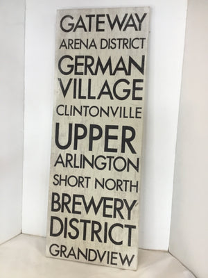 Tan/Black Words City Stretch Canvas Art