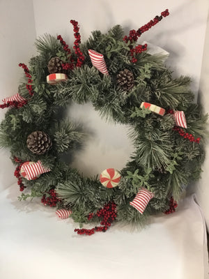 Wreath Green Frosted Holiday Item