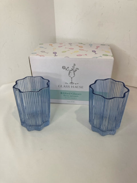 Glass Hause Blue Glass Pair Glasses
