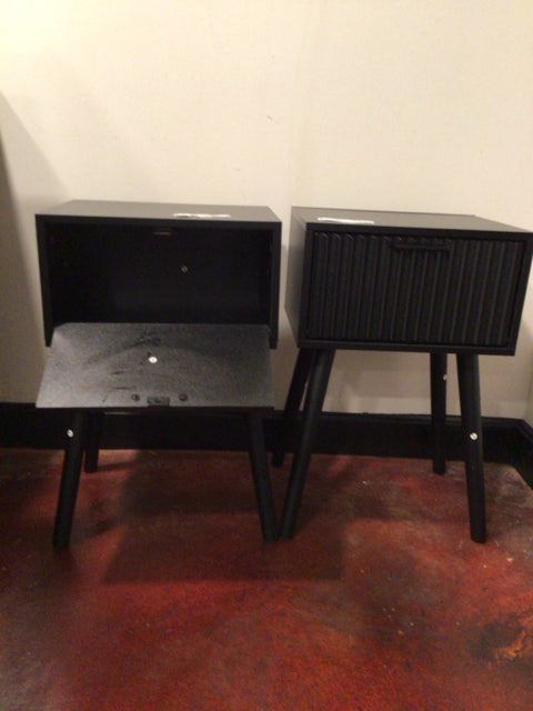 Side Wood Pair Black Table