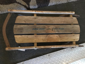 Vintage Brown Wood/Metal Sled