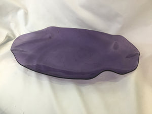 Purple Glass Wavy Bowl