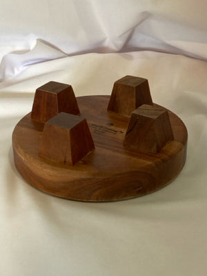 Hearth & Hand Trivet Natural Wood Parquet Footed Candle Holder