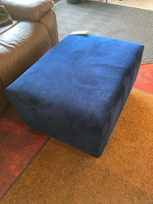 Velvet Blue Ottoman
