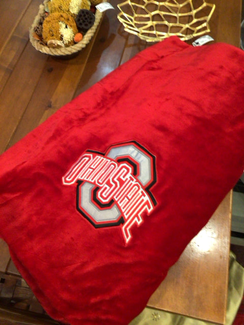 OSU Red Faux Fur Blanket