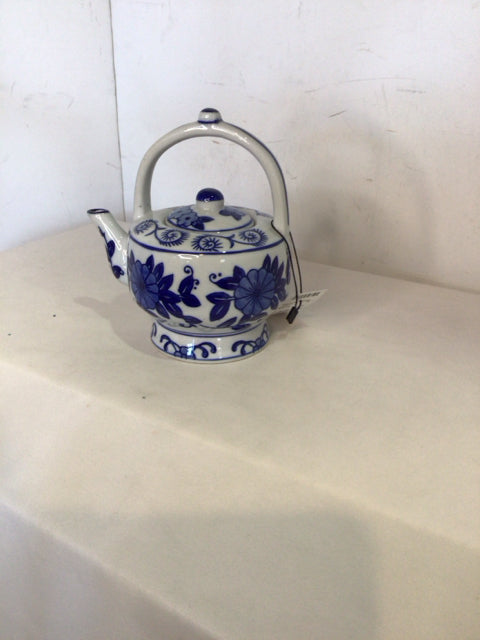 w/Base Blue/White Ceramic Floral Sugar/Creamer