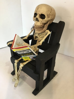 Halloween Black/White Wood Skeleton Holiday Item