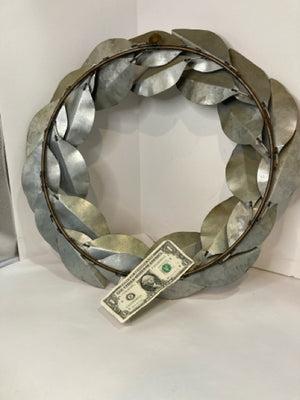 Hanging Galvanized Leaf Wreath