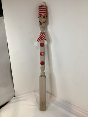 Handmade Red/white Wood Snowman Holiday Item