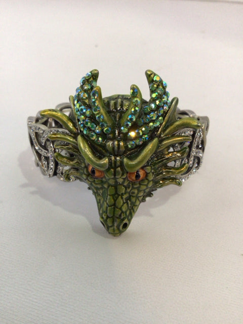 Kirk's Folly Green Dragon Rhinestone Bracelet