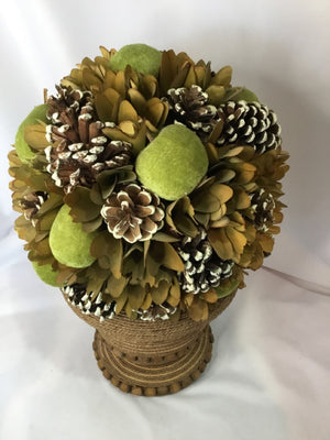 Tan/green Pine Cone As Is Floral Arrangement