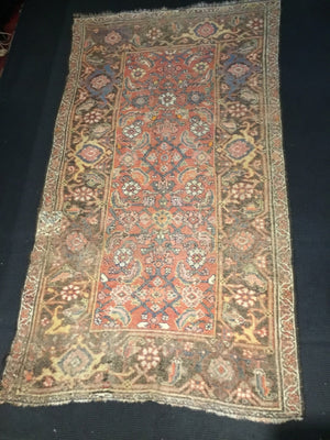 Antique Wool Geometric Medallion Orange/Yellow Rug