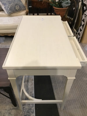 2 Drawer Wood Open Leg White Desk