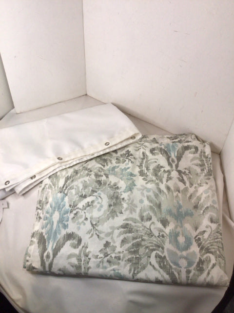 Raymond Waites White/Gray w/Liner Shower Curtain