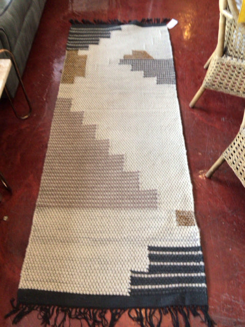 West Elm Wool Geometric Gray/White Rug