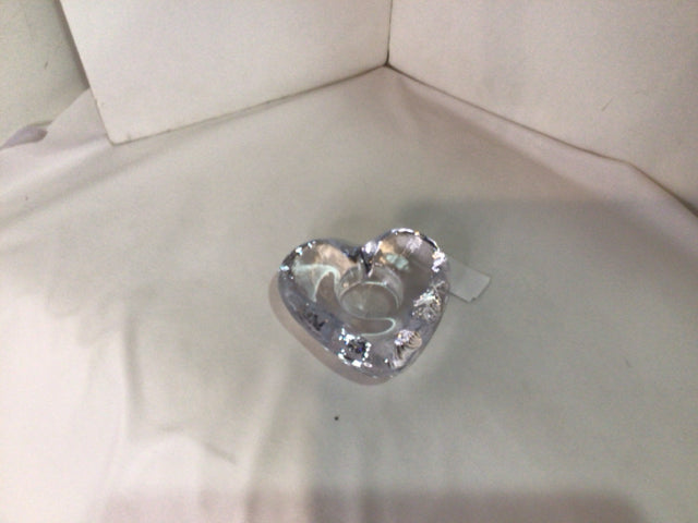 Simon Pierce Votive Clear Glass Heart Candle Holder