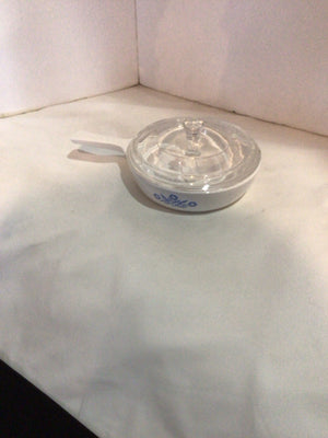 Corningware White/Blue Ceramic Floral W/Lid Baking Dish