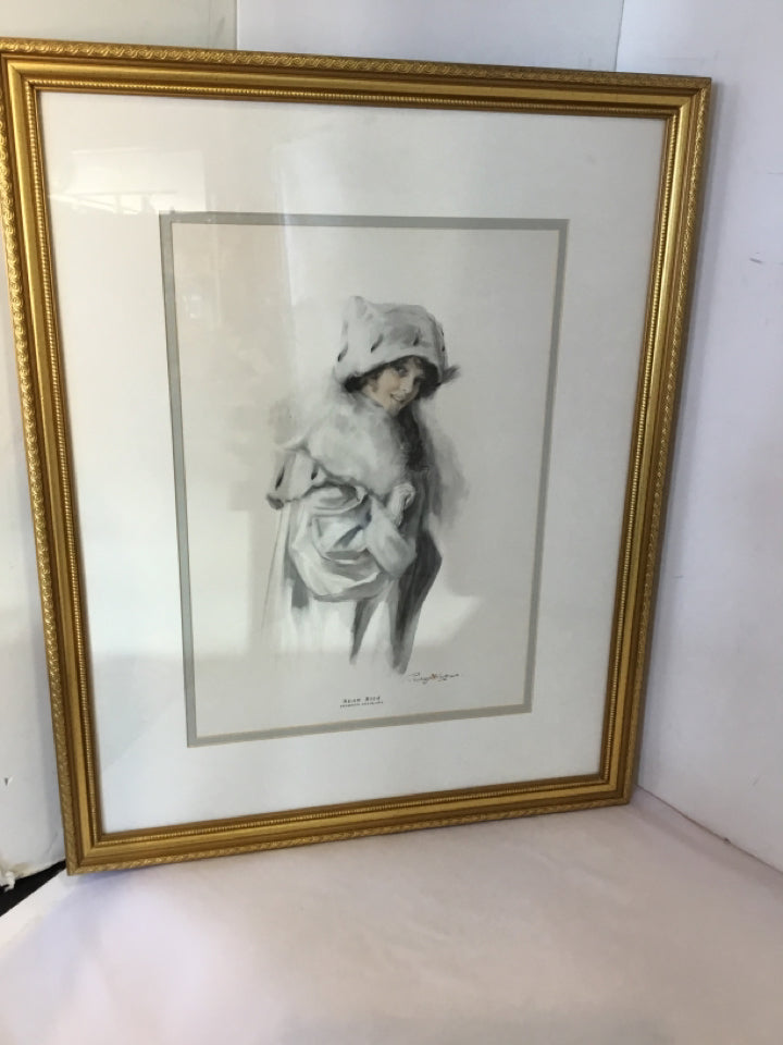 White/Black Woman Framed Art