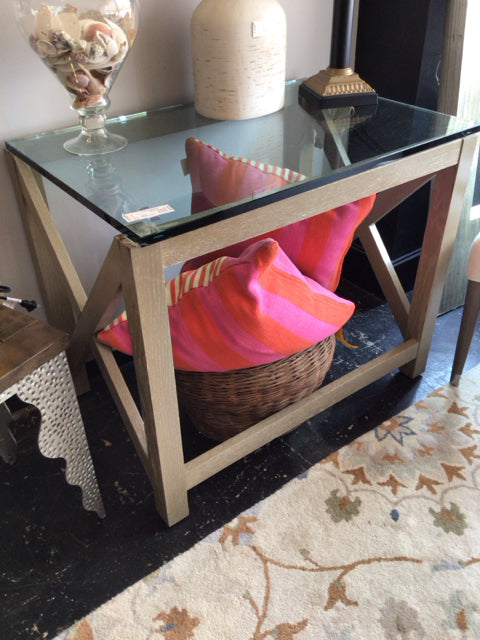Console Wood/Glass Table