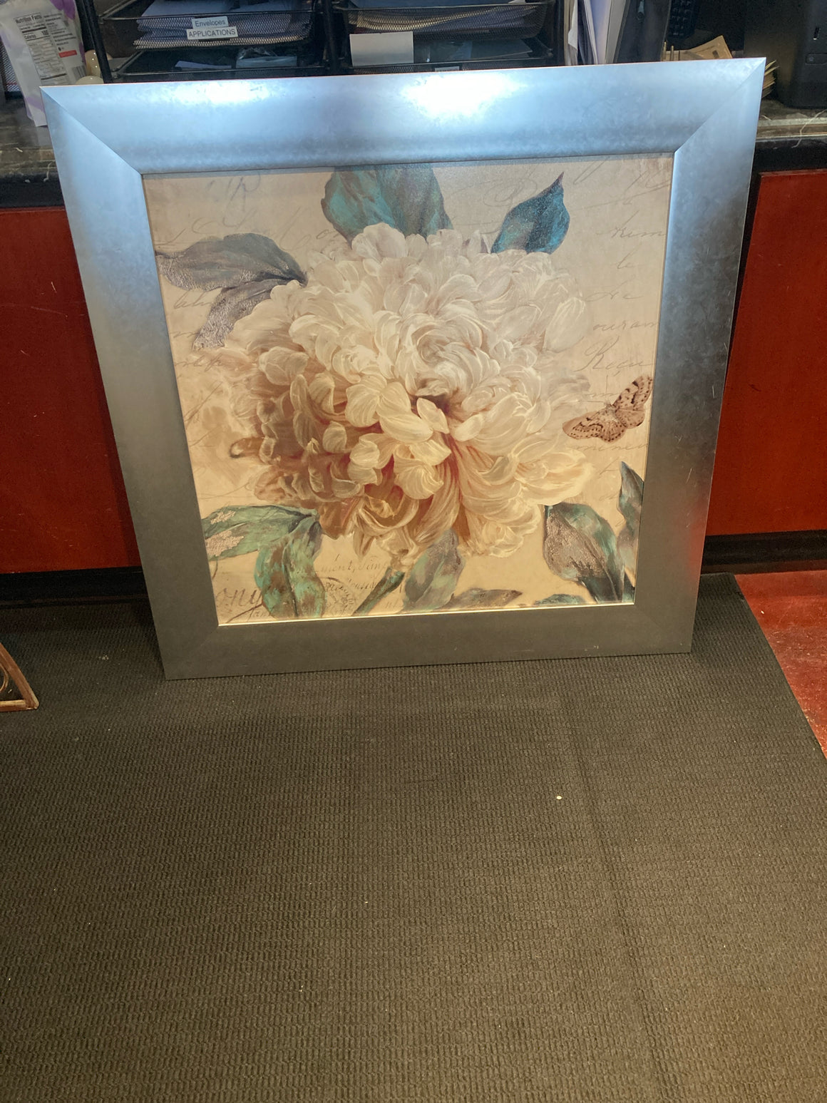 Blue/White Flower Framed Art