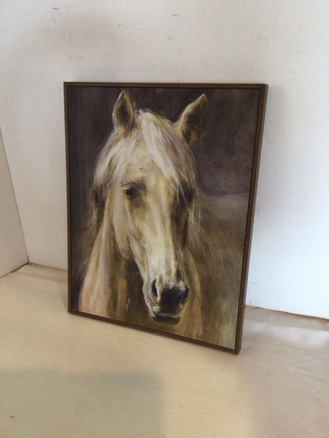 Brown/White Horse Framed Art