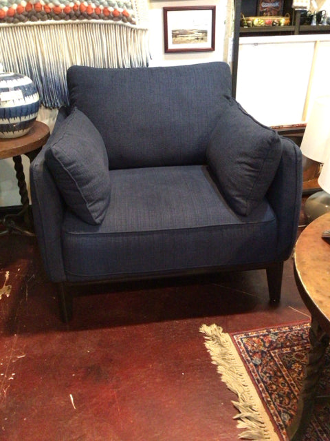 Upholstered Arm Blue Chair
