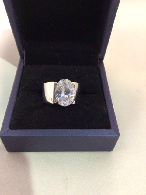 Metal Silver Cubic Zirconia Ring