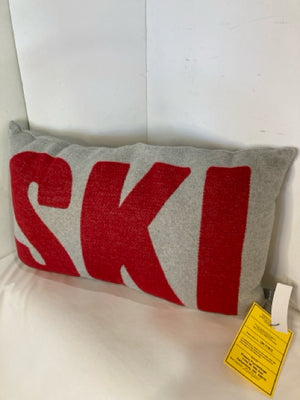 Pod Gray/Red Fleece Ski Down Filled Pillow
