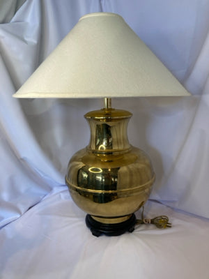 Oversized Gold Brass Ginger Jar Lamp