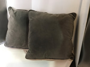 Pair Gray Velvet Pillow Set