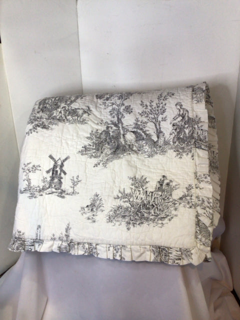 White/Gray Toile Comforter