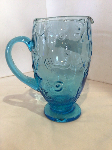 Blue Glass Shells Pitcher