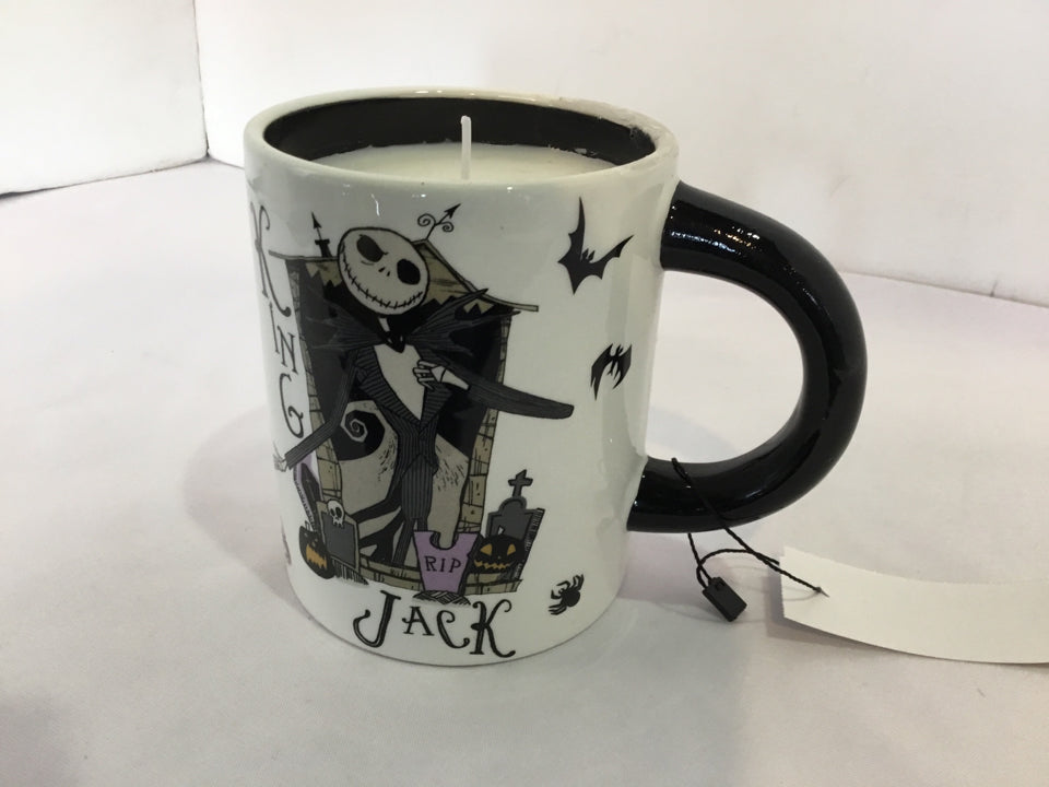 Halloween Black/White Ceramic Candle Holiday Item