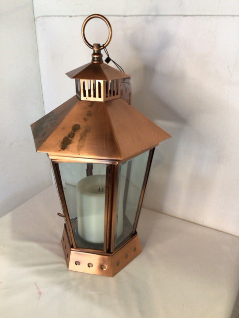Copper Copper w/candle Lantern