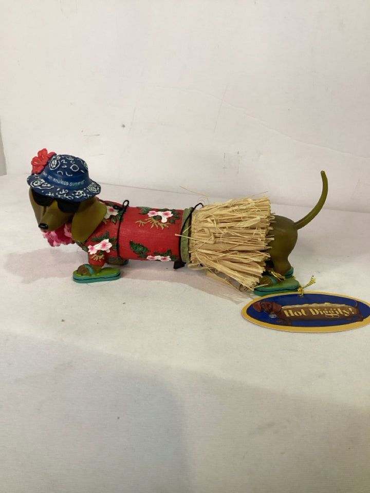 Multi-Color Resin Dachshunds Figurine