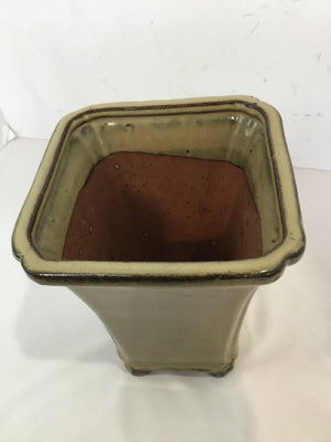 Tan Ceramic Tall Planter