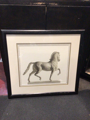 Black/White Horse Framed Art