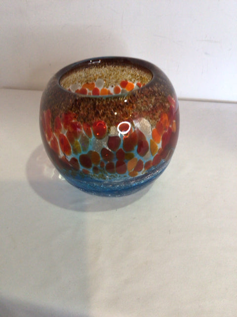 Blue/Red Glass Bowl