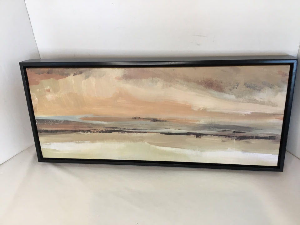 Cream/Brown Canvas Framed Art