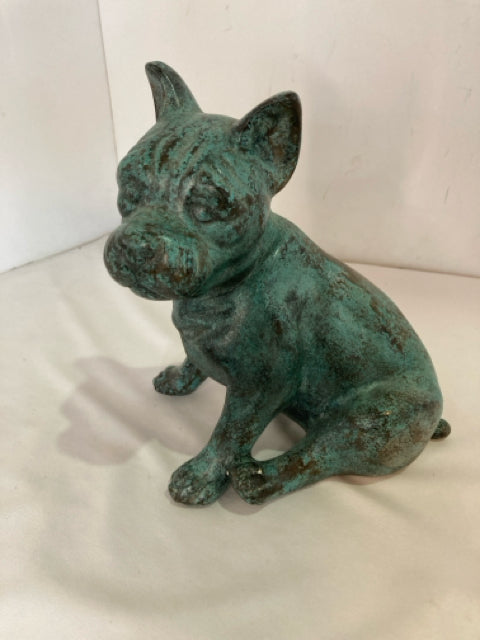 Green Metal Dog Statue