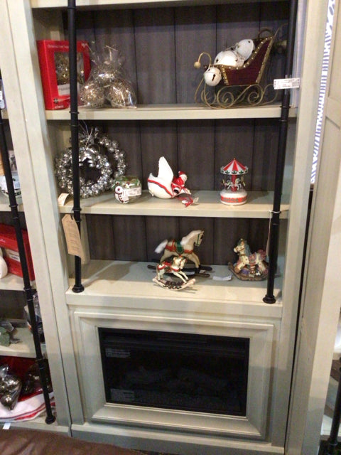 Martin Wood Fireplace Cream Bookcase/Bookshelf
